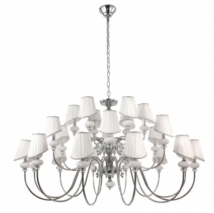 Подвесная люстра Crystal Lux Alma White SP-PL12+6+6 в стиле арт-деко, цвет белый