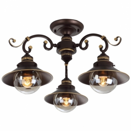 Потолочная люстра Arte Lamp 7 A4577PL-3CK в морском стиле, цвет коричневый