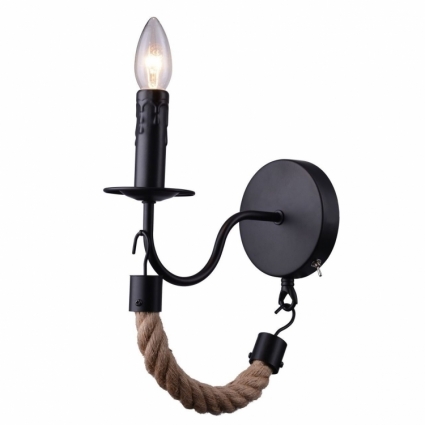 Бра Arte Lamp Marsiglia A8956AP-1BK в морском стиле, цвет черный, мощность 40 Вт