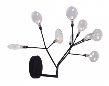 Бра Crystal Lux Evita AP9 BLack/Transparent в стиле прованс, цвет черный