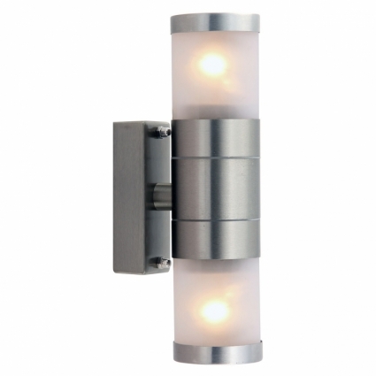 Уличный настенный светильник Arte Lamp 67 A3201AL-2SS в современном стиле, цвет серебро