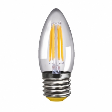 Voltega Лампа светодиодная E27 4W 2800К свеча прозрачная VG10-C1E27warm4W-F 8334 цвет прозрачный