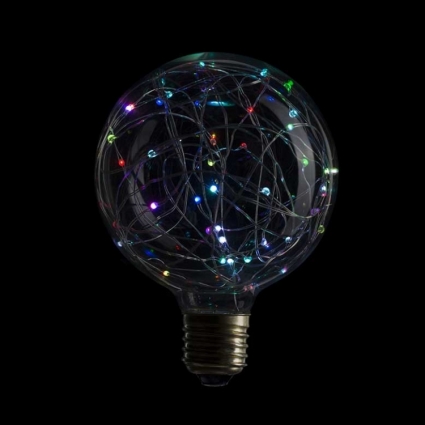 Sun Lumen Лампа светодиодная E27 1,5W RGB шар прозрачный 057-073, цвет прозрачный, мощность 1.5 Вт