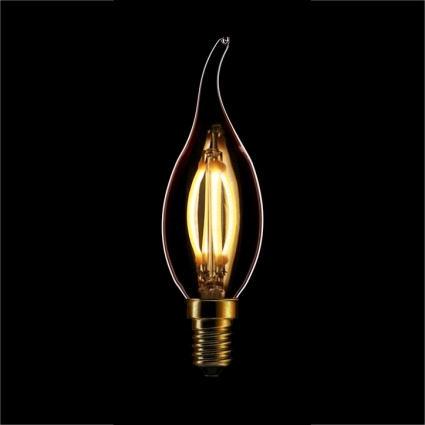 Sun Lumen Лампа светодиодная диммируемая филаментная E14 4W 2200K свеча на ветру золотая 057-103 цвет золотой