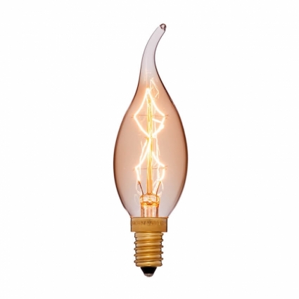 Sun Lumen Лампа накаливания E12 40W свеча на ветру золотая 053-709 цвет золотой