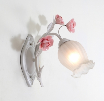 Бра Lucia Tucci Fiori Di Rose W106.1 в стиле прованс, цвет белый, мощность 60 Вт