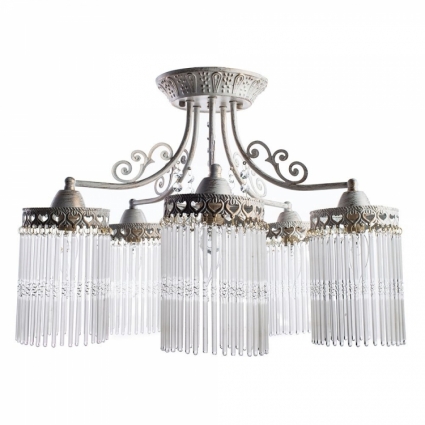 Потолочная люстра Arte Lamp 89 A1678PL-5WG в стиле арт-деко, цвет белый