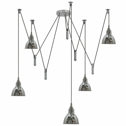 Подвесная люстра Lightstar Acrobata 761054 в стиле лофт, цвет хром