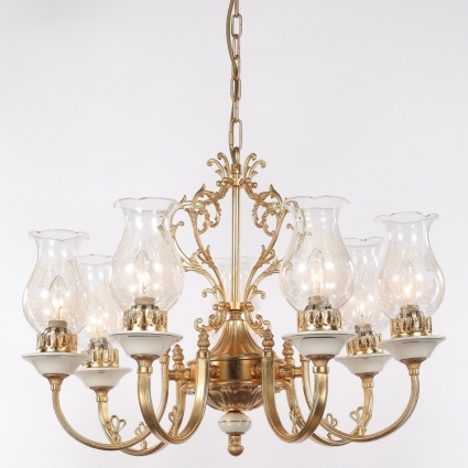Подвесная люстра Lucia Tucci Vetralla 179.7 Antique Gold в стиле кантри, цвет прозрачный