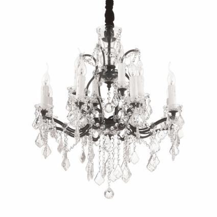 Подвесная люстра Ideal Lux Liberty SP12 в классическом стиле, цвет коричневый, мощность 480 Вт