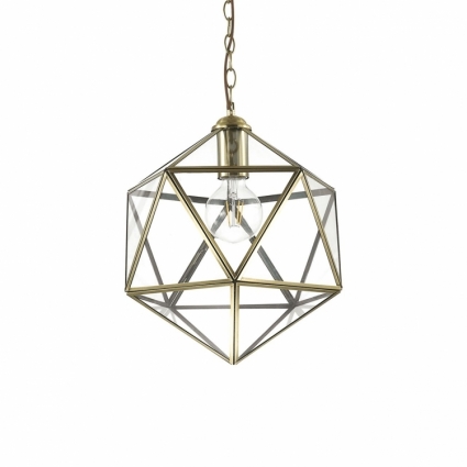 Подвесной светильник Ideal Lux Deca SP1 Big в стиле лофт, цвет латунь