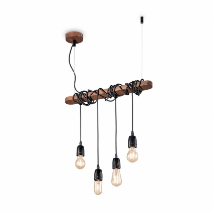 Подвесной светильник Ideal Lux Electric SP4 в стиле кантри, цвет коричневый