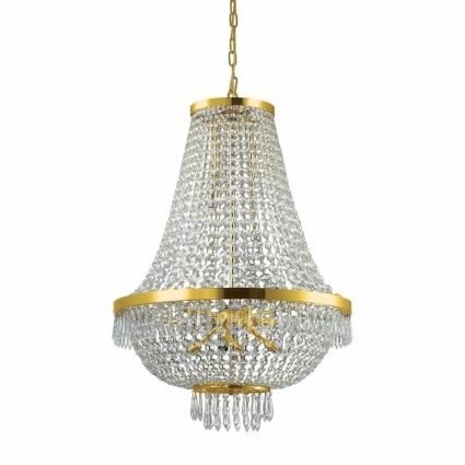 Подвесная люстра Ideal Lux Caesar SP12 Oro в классическом стиле, цвет золотой
