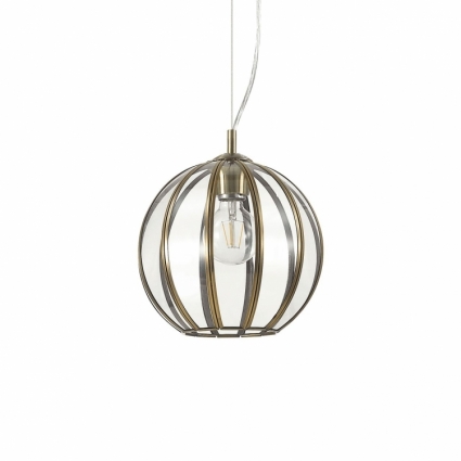 Подвесной светильник Ideal Lux Rondo SP1 D25 в современном стиле, цвет бронза