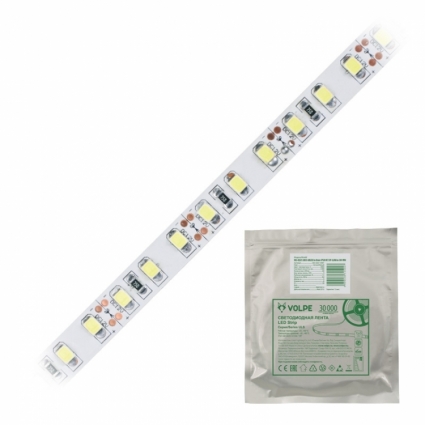 Светодиодная лента Volpe (UL-00000882) ULS-Q331 2835-120LED/m-8mm-IP20-DC12V-9,6W/m-5M-DW катушка, в современном стиле, цвет белый