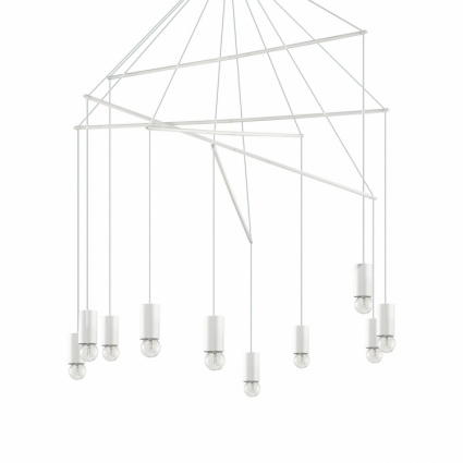 Подвесная люстра Ideal Lux Pop SP10 Bianco в стиле Хай-тек, цвет белый