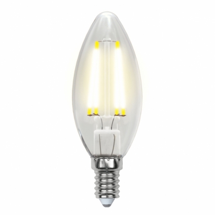 Uniel Лампа светодиодная (UL-00002198) E14 6W 4000K свеча прозрачная LED-C35-6W/NW/E14/CL GLA01TR цвет прозрачный