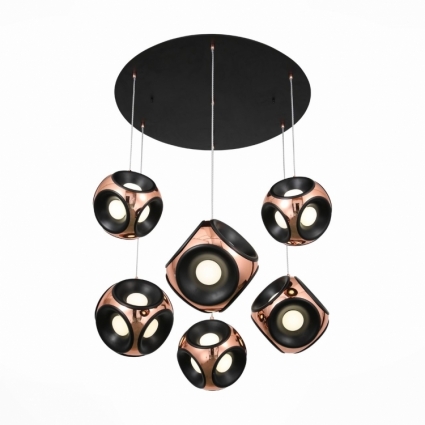 Подвесная светодиодная люстра ST Luce Cratere SL948.303.07 в стиле Хай-тек, цвет черный