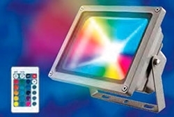 Прожектор светодиодный (UL-00000782) Uniel ULF-S01-20W/RGB/RC IP65 110-240В в современном стиле, цвет серый