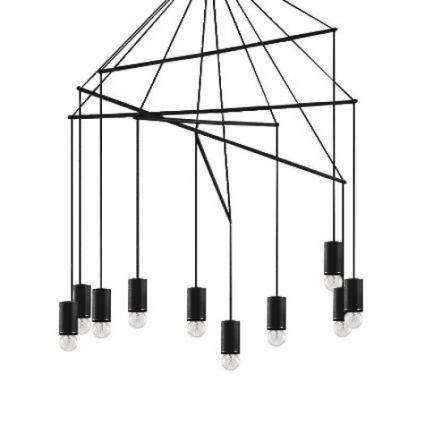 Подвесная люстра Ideal Lux Pop SP10 Nero в стиле Хай-тек, цвет черный