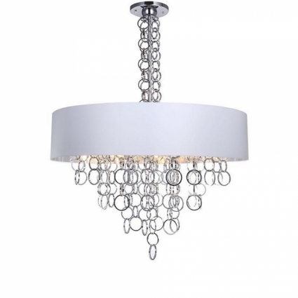 Подвесная люстра Crystal Lux Olimpo SP12 в стиле арт-деко, цвет белый