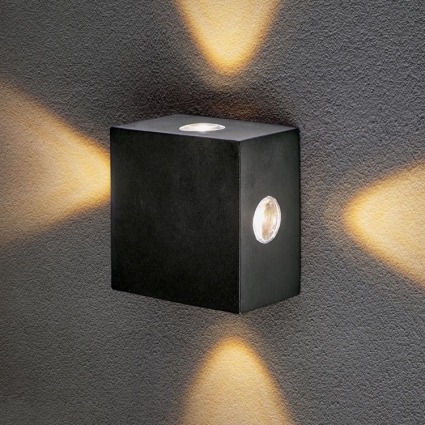 Уличный настенный светодиодный светильник Elektrostandard 1601 Techno LED Kvatra 4690389116414 в стиле Хай-тек, цвет черный