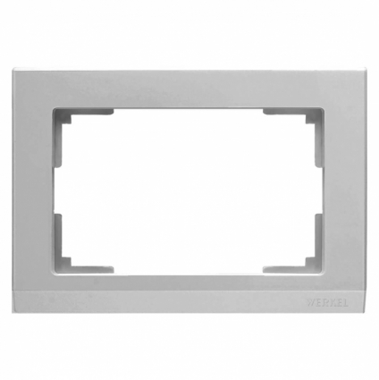 Werkel Рамка Stark для двойной розетки серебряный WL04-Frame-01-DBL 4690389117206 в современном стиле, цвет серебро