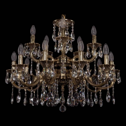 Подвесная люстра Bohemia Ivele 1722/10+5/250/A/GB в классическом стиле, цвет золотой