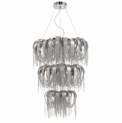 Подвесная люстра Crystal Lux Heat SP10+8+6 в стиле арт-деко, цвет хром