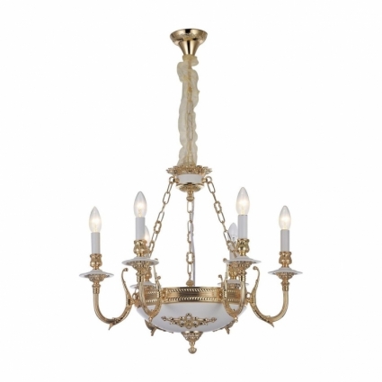 Подвесная люстра Arte Lamp A5966LM-6WG в классическом стиле, цвет золотой, мощность 360 Вт