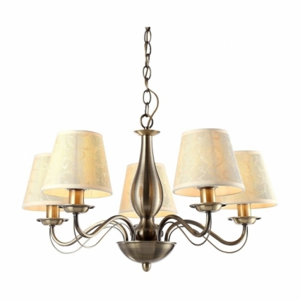 Подвесная люстра Arte Lamp A9368LM-5AB в стиле арт-деко, цвет кремовый, мощность 200 Вт