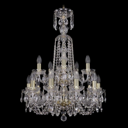 Подвесная люстра Bohemia Ivele 1402/10+5/195/XL-81/2d/G в классическом стиле, цвет золотой