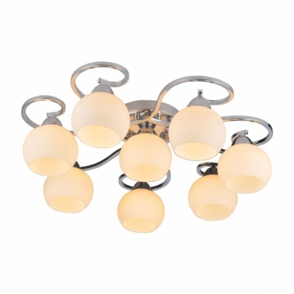 Потолочная люстра Arte Lamp A6058PL-8CC в современном стиле, цвет белый, мощность 320 Вт