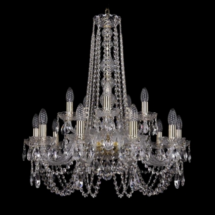Подвесная люстра Bohemia Ivele 1402/10+5/240/h-75/G в классическом стиле, цвет золотой