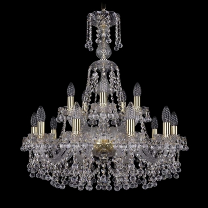 Подвесная люстра Bohemia Ivele 1409/10+5/240/XL-77/G в классическом стиле, цвет золотой