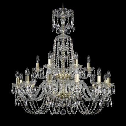 Подвесная люстра Bohemia Ivele 1402/12+6/300/XL-91/2d/G в классическом стиле, цвет золотой