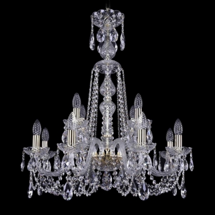 Подвесная люстра Bohemia Ivele 1402/8+4/240/XL-77/G в классическом стиле, цвет золотой