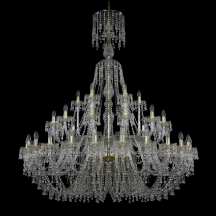 Подвесная люстра Bohemia Ivele 1410/24+12+6/530/XL-167/G/V0300 в классическом стиле, цвет белый