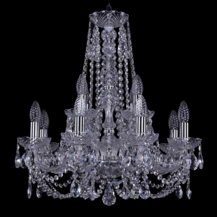 Подвесная люстра Bohemia Ivele 1406/8+4/195/h-60/Ni в классическом стиле, цвет матовый никель