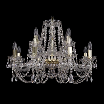 Подвесная люстра Bohemia Ivele 1406/8+4/240/G в классическом стиле, цвет золотой