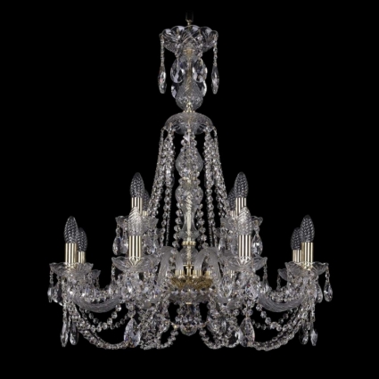 Подвесная люстра Bohemia Ivele 1406/8+4/240/XL-78/G в классическом стиле, цвет золотой