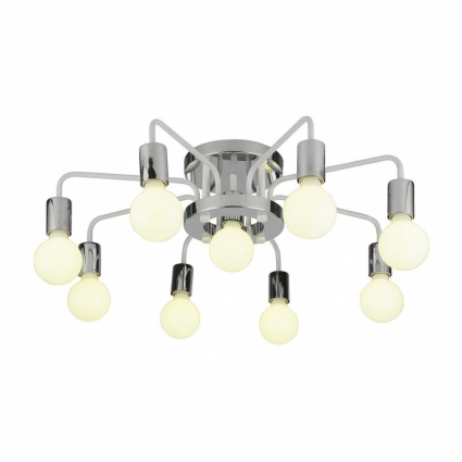 Потолочная люстра Arte Lamp A6001PL-9WH в современном стиле, цвет хром, мощность 360 Вт