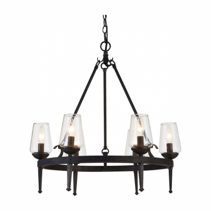 Подвесная люстра Arte Lamp A1722SP-6BA в замковом стиле, цвет черный, мощность 360 Вт