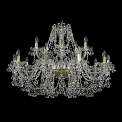 Подвесная люстра Bohemia Ivele 1409/10+5/360/G в классическом стиле, цвет золотой