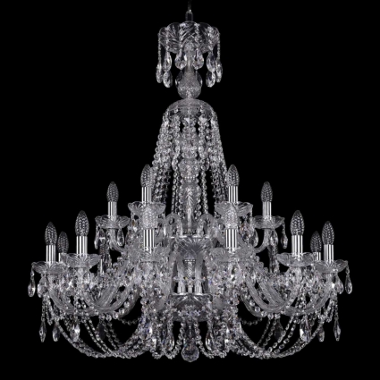 Подвесная люстра Bohemia Ivele 1406/12+6/300/XL-95/2d/Ni в классическом стиле, цвет матовый никель