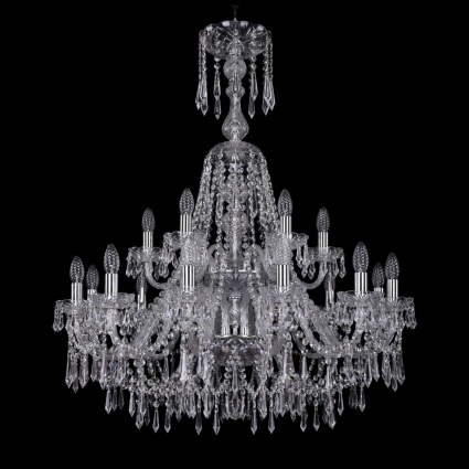 Подвесная люстра Bohemia Ivele 1403/12+6/300/XL-100/2d/Ni в классическом стиле, цвет матовый никель