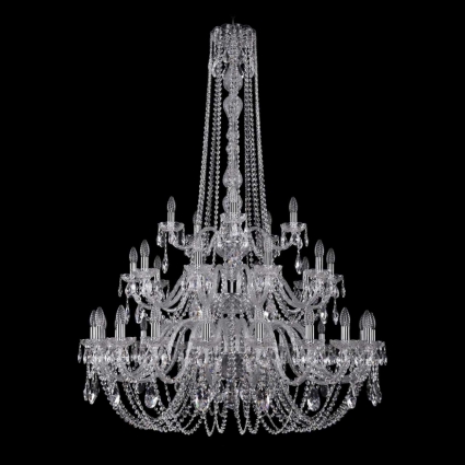 Подвесная люстра Bohemia Ivele 1402/20+10+5/400/h-158/3d/Ni в классическом стиле, цвет матовый никель