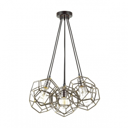 Подвесная люстра Lumion Ervin 3739/6 в стиле лофт, цвет коричневый, мощность 360 Вт