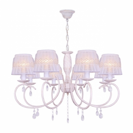Подвесная люстра Toplight Camilla TL1135-8H в стиле прованс, цвет белый