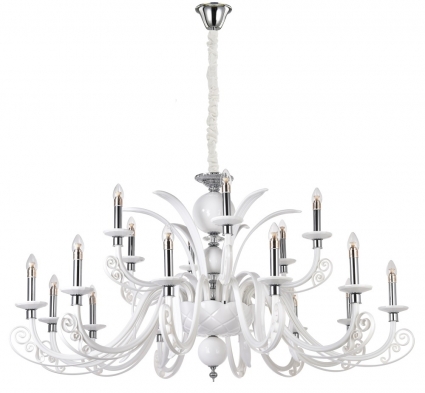 Подвесная люстра Crystal Lux Letisia SP12+6 White в стиле арт-деко, цвет белый